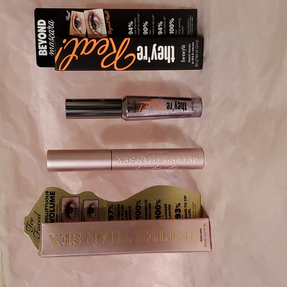 NWOT TOO FACED BETTER THAN SEX MASCARA BLK/BENEFIT THEY'RE REAL! BEYOND MASCARA